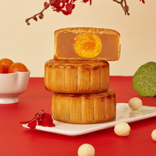 金九月饼蛋黄白莲蓉月饼礼盒 广式吴川中秋节团购月饼礼盒装700g 商品图3