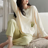 芬腾纯棉睡衣女春秋纯棉长袖圆领韩版少女大码宽松全棉家居服套装 商品缩略图0