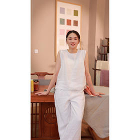 【抖音专属】在路上-套装（阔腿裤24709615B-云朵+装饰马甲24718784-云朵）