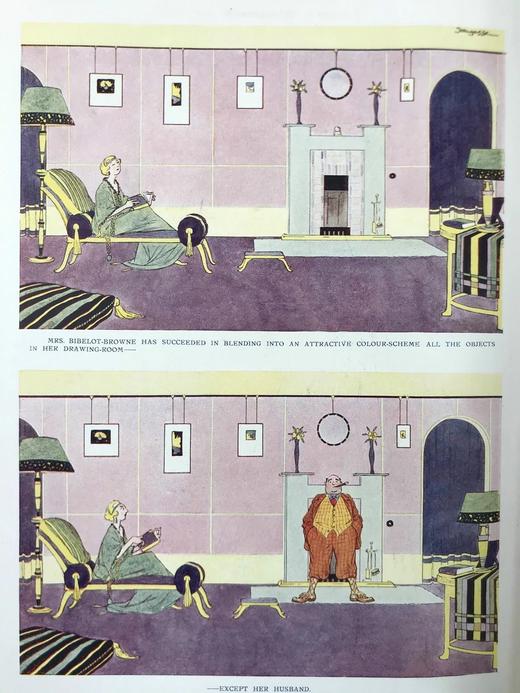 1921年7-12月 英国讽刺漫画杂志《笨拙》（含多幅彩色） 漆布精装16开 商品图6