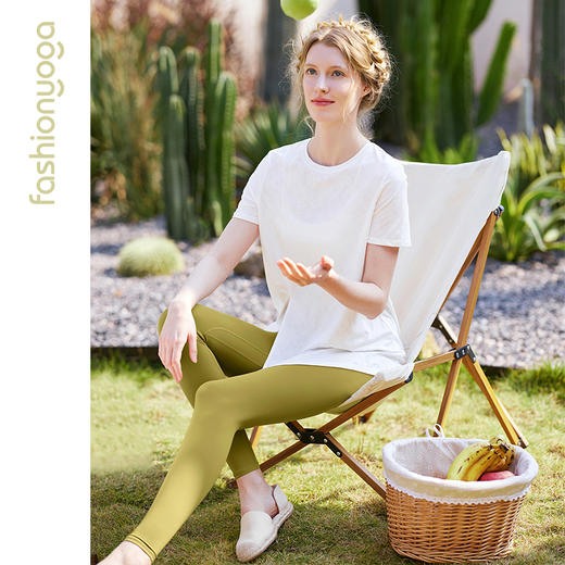 F12306凡圣瑜伽庭花运动长款T恤（不含胸垫） 商品图4