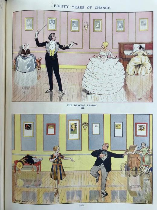 1921年7-12月 英国讽刺漫画杂志《笨拙》（含多幅彩色） 漆布精装16开 商品图10