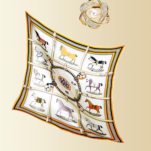 高端真丝双面喷绘方巾   GD0016 商品图0