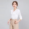 Q133春夏气质长袖白色时尚百搭衬衫小众通勤设计感显瘦衬衣女 商品缩略图0