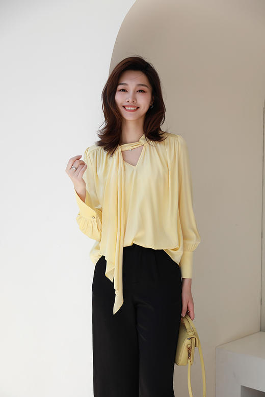 火桐hooton压褶飘带衬衫3627 商品图2