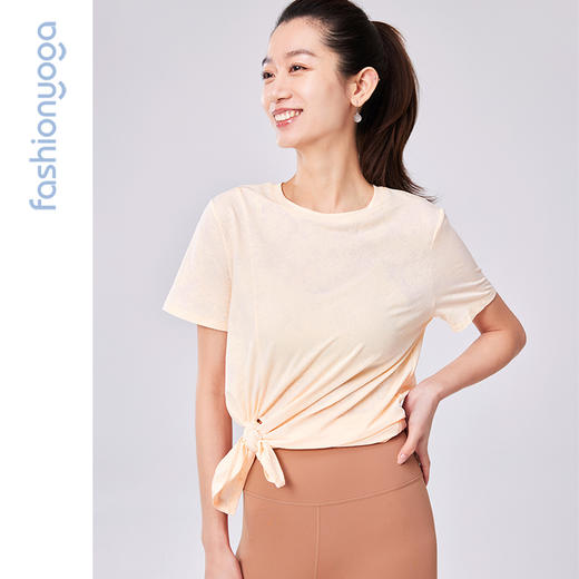 F12306凡圣瑜伽庭花运动长款T恤（不含胸垫） 商品图11