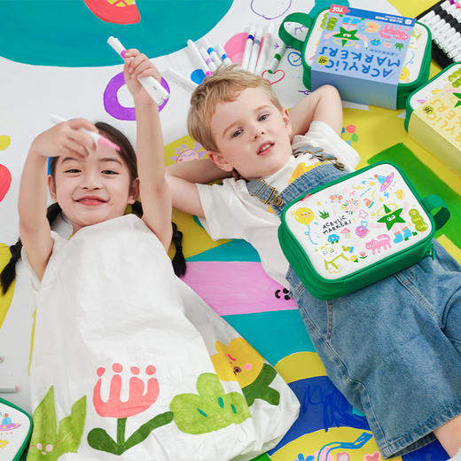 【特价 绿包款】TOI图益 丙烯马克笔 绿色 儿童不透色可叠色学生专用可洗水彩笔涂鸦笔礼物 商品图4