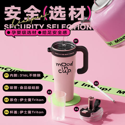 物生物  大力水守陶瓷内胆保温杯把手款1300ml 商品图2