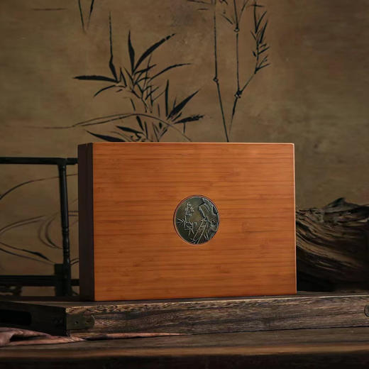 竹石图【竹盒.350g单饼】75元1套.整箱16套 商品图1