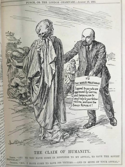 1921年7-12月 英国讽刺漫画杂志《笨拙》（含多幅彩色） 漆布精装16开 商品图12