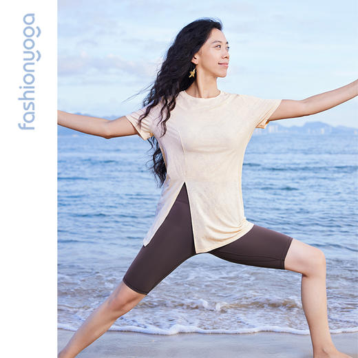 F12306凡圣瑜伽庭花运动长款T恤（不含胸垫） 商品图14