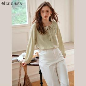 
OLrain欧芮儿法式飘带长袖衬衫女早秋2024年新款时尚通勤气质衬衣