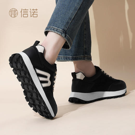 信诺女鞋子小白鞋运动鞋2024新款秋季软底阿甘厚底女士复古休闲鞋Q5063-5 商品图5