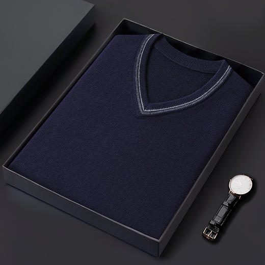 【100%羊毛】【新款DWP】大依优型大码V领针织背心休闲针织衫毛背心加肥加大上衣男士胖子大码毛衫t恤打底 商品图2