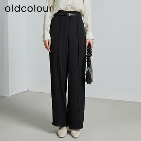 oldcolour秋季新款黑色流行休闲直筒西装裤子女P310703A1