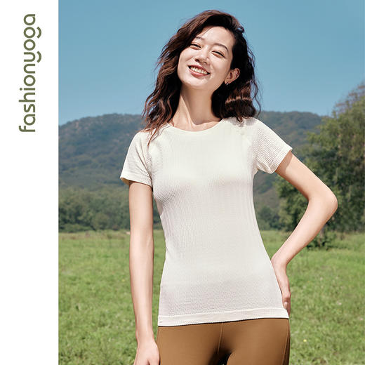 F13382Q弹绞花一体织运动短袖（不含胸垫） 商品图8