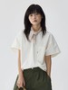 步履不停/4B11190C/日系小众仿棉感圆领砍袖衬衫 商品缩略图0