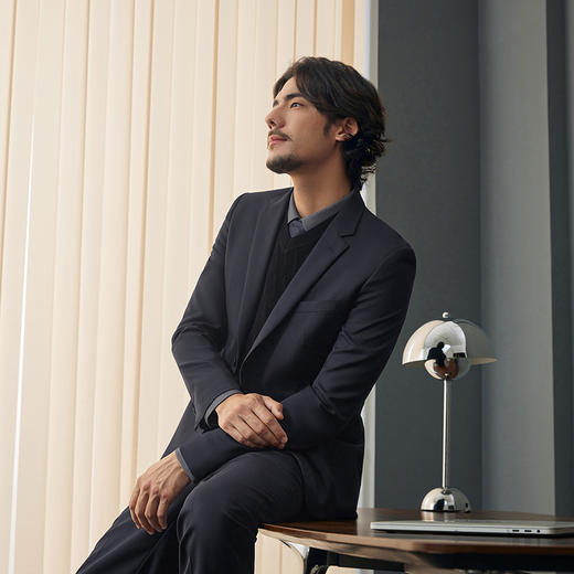 【婚礼季/毛料套西】柒牌西服套装男2025秋冬新款商务正装含羊毛西装外套	127C71140 商品图1