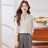 Q2016新款长袖春秋气质衬衣白色时尚女士小众设计感纯色洋气衬衫 商品缩略图2
