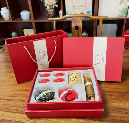 【国潮中国风礼品茶具】青瓷西施壶1壶4杯香炉檀香组合套装 中秋节送礼佳品  商品图12