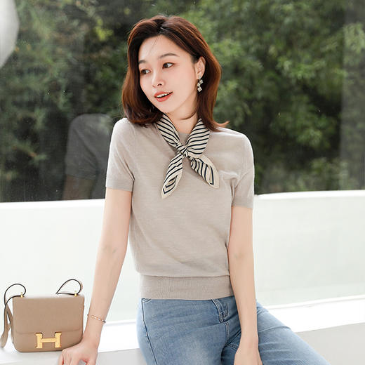 火桐hooton 纯色圆领羊毛短袖 YT2052 商品图4