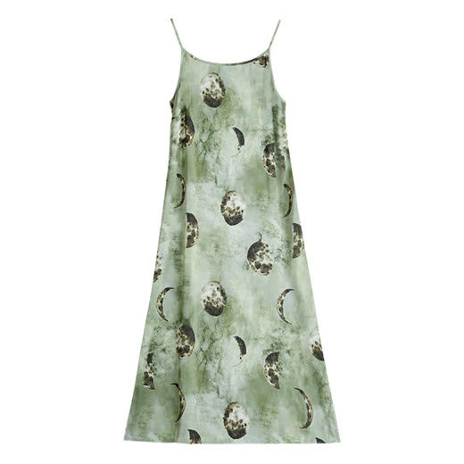 OY-24504法式茶歇缎面吊带裙2024夏季新款精致气质长款修身连衣裙24504 商品图4