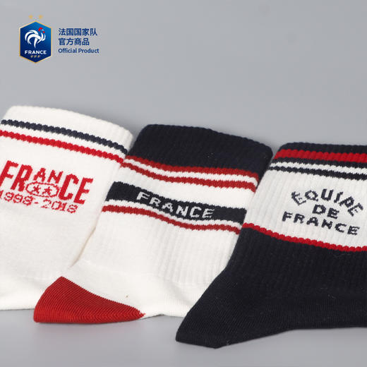 【官方正版】法国国家队丨复古运动袜拼色中筒纯棉足球迷姆巴佩周边 商品图4