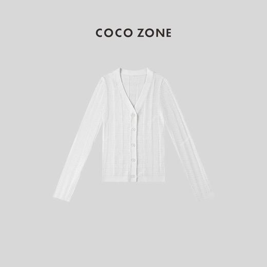 COCO ZONE 法式气质设计感针织羊毛开衫条纹感衬衫上衣 23C18466 商品图5
