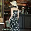 OY-24516吊带连衣裙女新款气质法式夏季流行漂亮裙子双绉印花鱼尾裙24516 商品缩略图3
