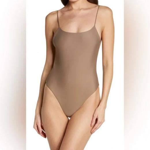 Jade Swim - Trophy One Piece - Taupe Sheen - 女装 - 连体泳衣 - 灰褐色 商品图0