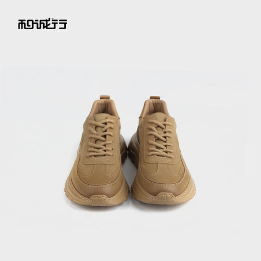 和诚行 2024秋冬新款厚底百搭增高男士真皮透气休闲运动鞋0551157 商品图2