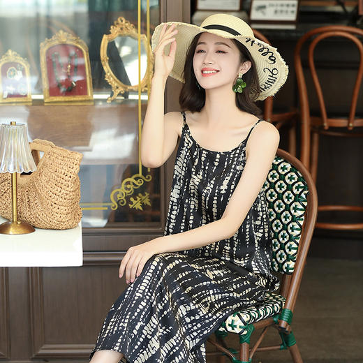 OY-24505夏季新款印花无袖连衣裙女宽松休闲显瘦中长款吊带裙24505 商品图2