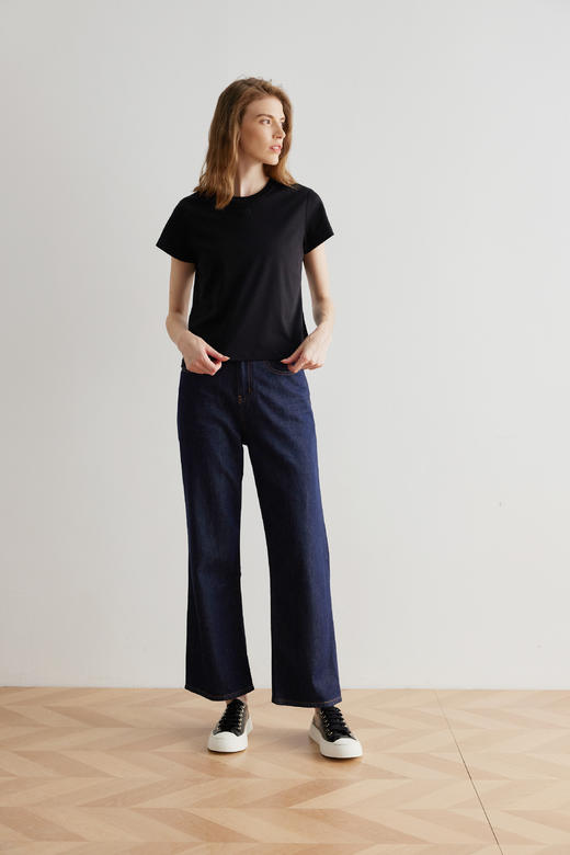 COCO ZONE “超薄原牛”100棉复古牛仔裤显瘦百搭气质直筒裤24C10117 商品图1