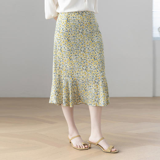 （老板自留）火桐hooton春日浪漫 莫奈油画鱼尾半裙YT1031 商品图2