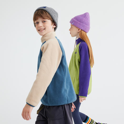 【蛋糕绒】儿童拼色刺绣摇粒绒外套 PQWT2403 商品图3