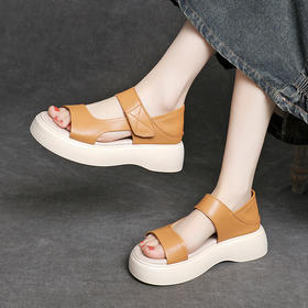 YU 5099厚底凉鞋露趾沙滩鞋软底防滑凉拖鞋