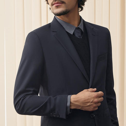 【婚礼季/毛料套西】柒牌西服套装男2025秋冬新款商务正装含羊毛西装外套	127C71140 商品图2