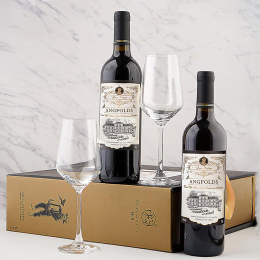 【礼盒装！干红葡萄酒】礼盒装双支带酒杯干红葡萄酒750ml，软木塞呼吸酒封，瓶底凹槽防滑底纹。ry 商品图0