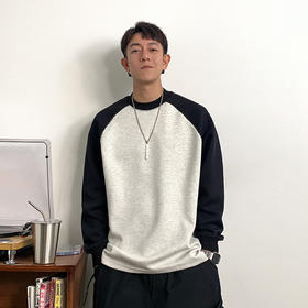 徐太浪日系复古撞色长袖T恤男春秋季潮牌重磅宽松330g打底体恤衫