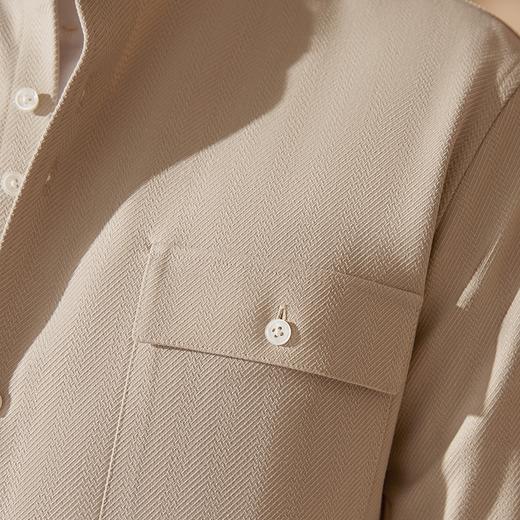 【中华立领】柒牌长袖衬衫男2024秋季新款时尚休闲口袋工装风衬衣	127A70930 商品图2