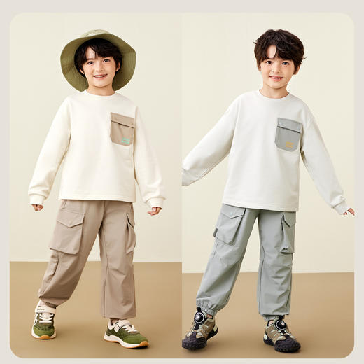 【迷你小魔纤】迷你巴拉长袖套装男童工装风儿童卫衣长裤 商品图2