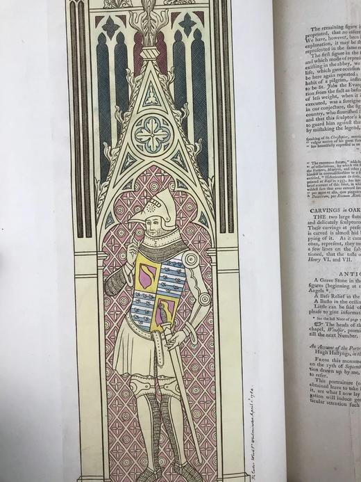 48*30cm套色版画巨册！1780年 英国古代雕塑与绘画版画集 百余幅版画插图（含2幅展开图）30余幅手工上彩 全真皮 商品图9