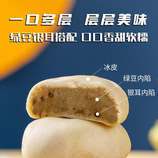 【拍2发4盒】银耳绿豆饼丨无添加蔗糖 好吃低“腹”担，Q弹馅料饱满 醇香细腻！独立包装 轻食糕点 商品图1