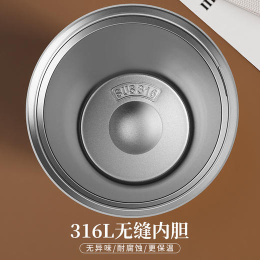 【“饮”领时尚！ 一杯三饮】咖啡保温杯316不锈钢内胆简约时尚双饮杯带吸管水杯礼品，冷热随心装，冲泡各种饮品。ry 商品图3