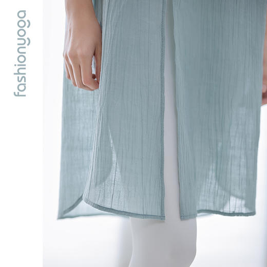 FM11321凡圣瑜伽棉麻连衣裙女夏新品中长款收腰宽松禅修美裙（不含胸垫） 商品图10