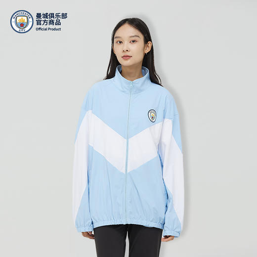 【官方正版】曼城俱乐部 | 休闲外套球迷蓝白拼色印花户外男女同款 商品图1