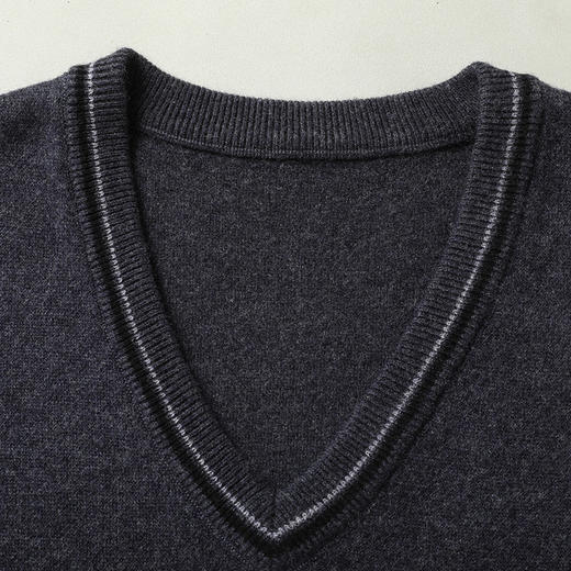 【100%羊毛】【新款DWP】大依优型大码V领针织背心休闲针织衫毛背心加肥加大上衣男士胖子大码毛衫t恤打底 商品图4