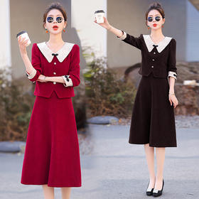 2024秋装潮流盘扣修身松紧腰套装套裙HR-XYFS6585