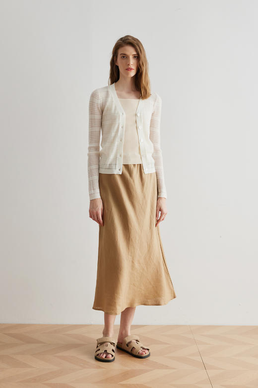 COCO ZONE 法式气质设计感针织羊毛开衫条纹感衬衫上衣 23C18466 商品图2