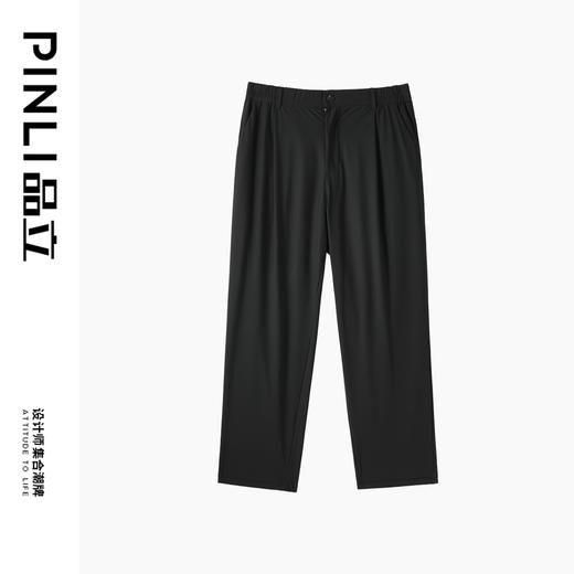 PINLI品立夏季新品薄款四面弹九分裤黑色休闲裤潮牌时尚西裤B242117149 商品图2